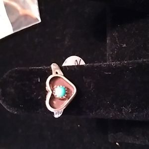 Silver heart ring turquoise